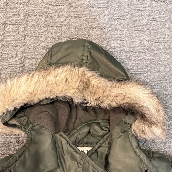 Hooded Billabong Green Faux Fur Trim Removable Hood Women's Size Large - Picture 3 of 8